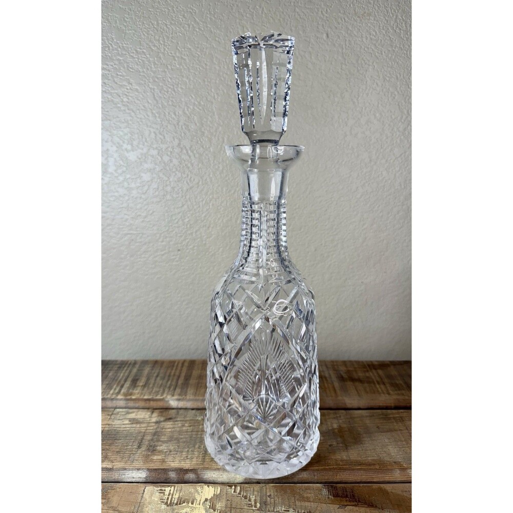 1990s Waterford Crystal Decanter Shannon Jubilee Pattern Cut Glass 13 In. Tall